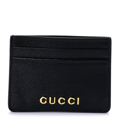 Gucci Calfskin Script Card Holder  Black 1 of 8