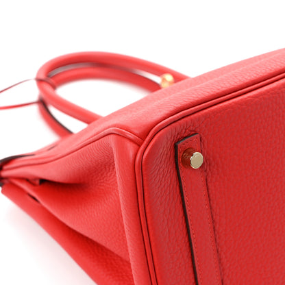 Hermes Taurillon Clemence Birkin 30 Rouge Tomate 12 of 15