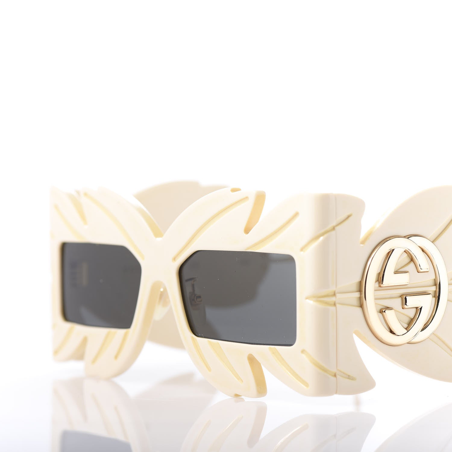 Gucci Acetate Square Frame Wing Sunglasses GG0429S Ivory 7 of 8