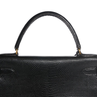Hermes Lizard Kelly Sellier 28 Black 17 of 26