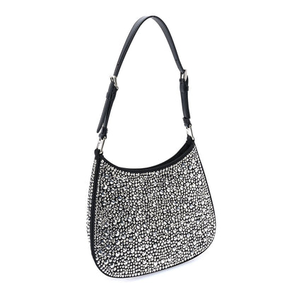 Prada Satin Crystal Cleo Adjustable Strap Shoulder Bag  Metal 2 of 7