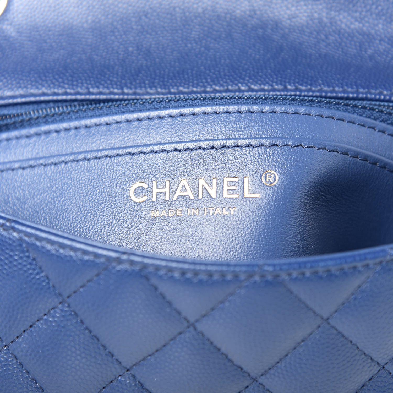 Chanel Caviar Quilted Mini Rectangular Flap Blue 6 of 10