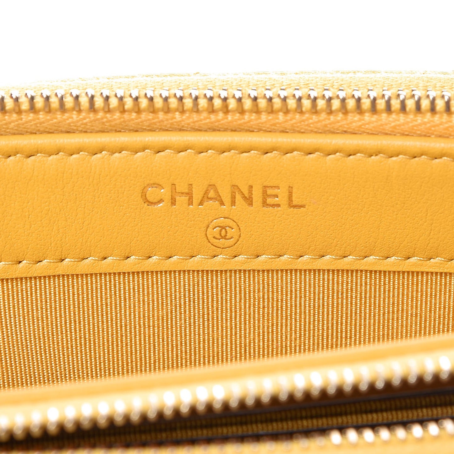 Caviar Quilted Small Clutch With Chain Yellow