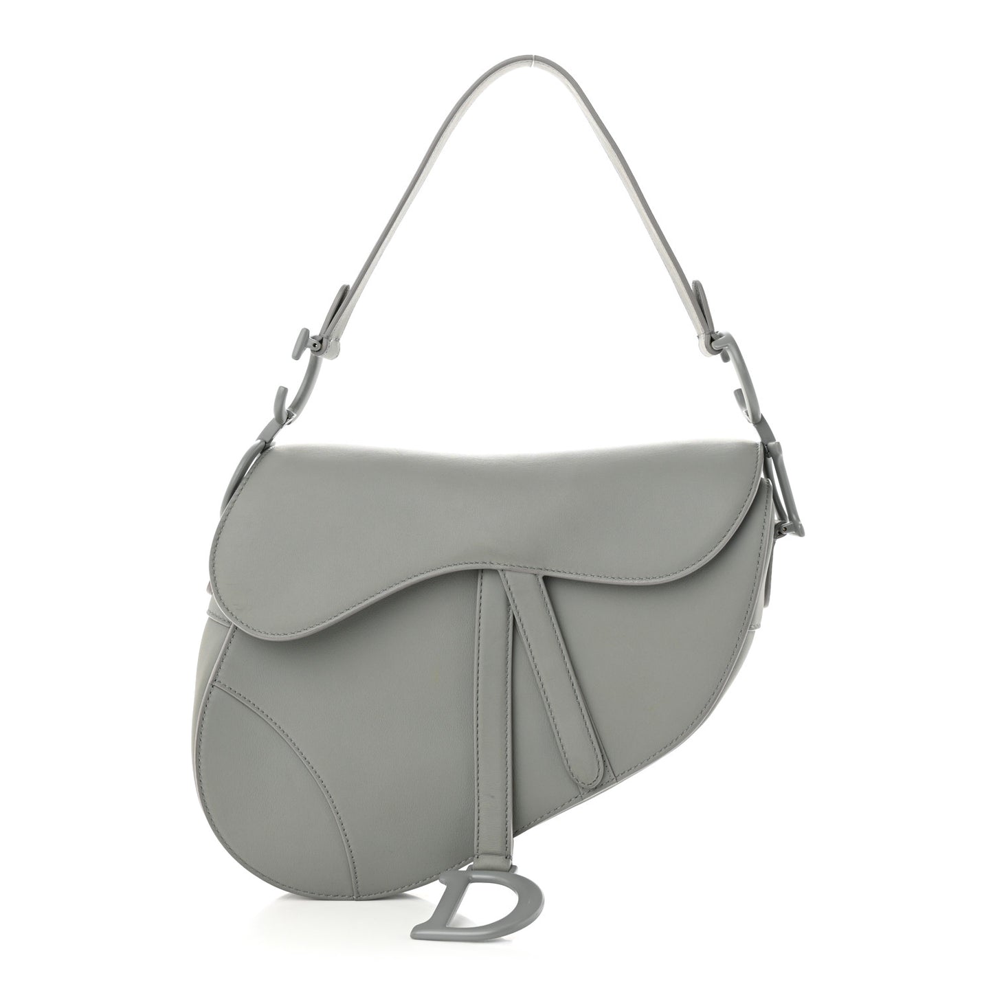 Ultra Matte Calfskin Saddle Bag Grey