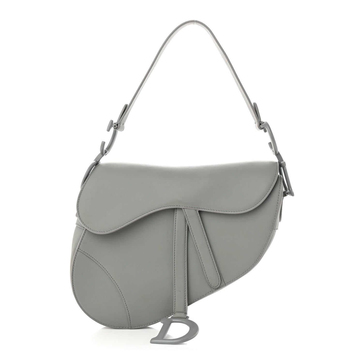 Christian Dior Ultra Matte Calfskin Saddle Bag Grey 1 of 12