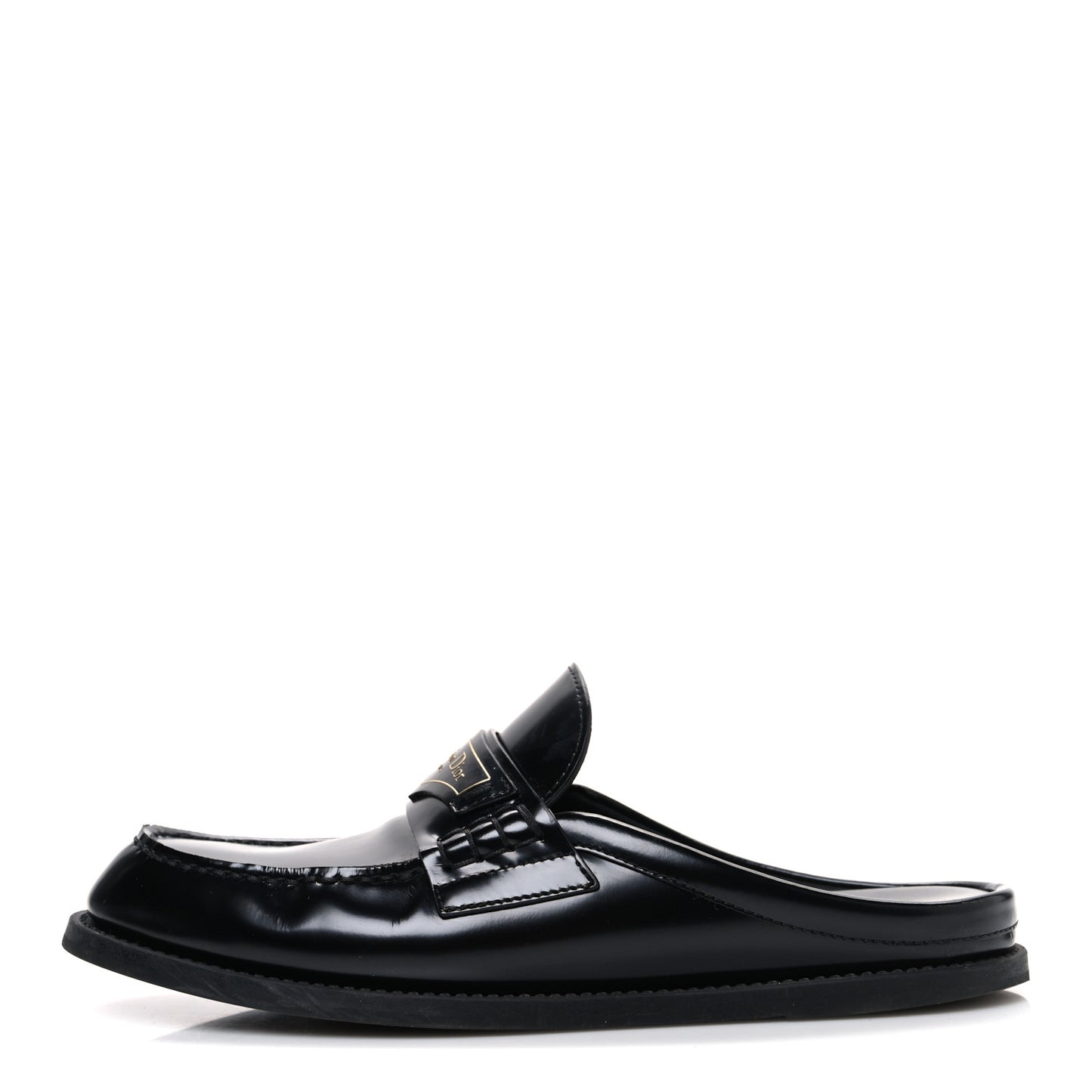 Brushed Calfskin Boy Loafer Mule 36 Black