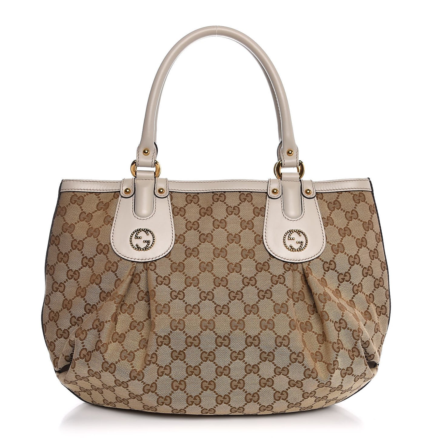 Monogram Medium Scarlett Studded Tote Off White