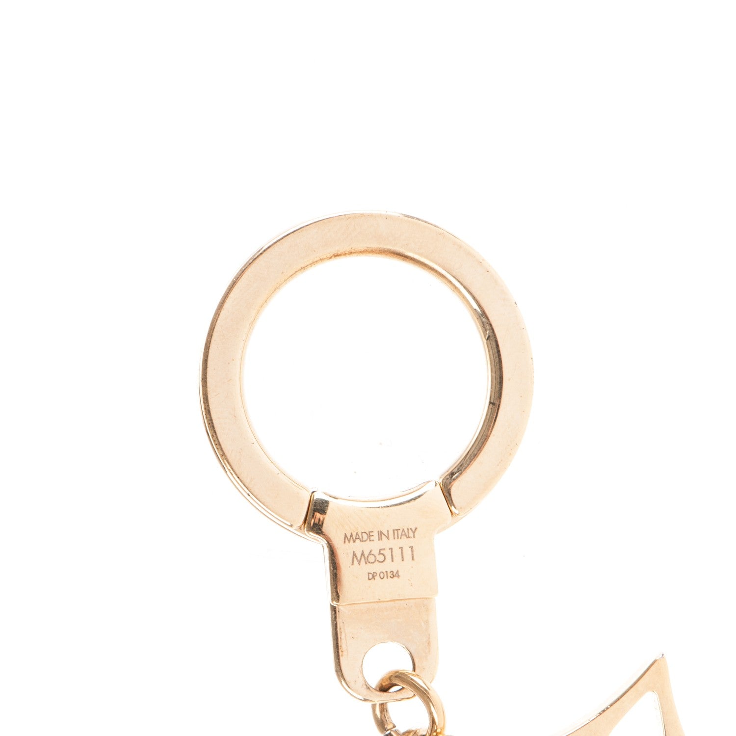 Louis Vuitton Brass Enamel Fleur De Monogram Bag Charm Chain Gold 4 of 4