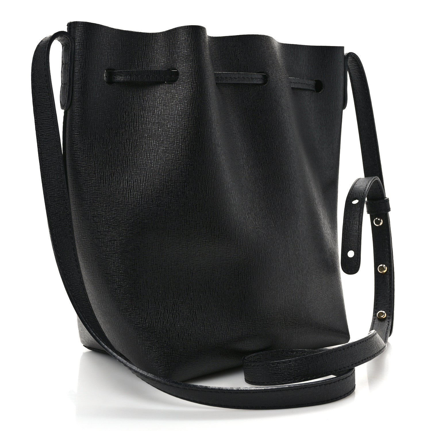 Mansur Gavriel Saffiano Mini Bucket Bag Black 3 of 15