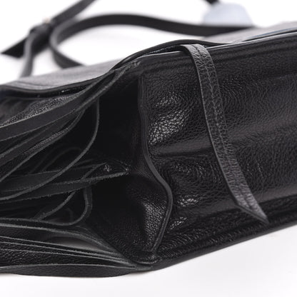 Prada Glace Calf Etiquette Fringe Flap Black Astrale 7 of 11