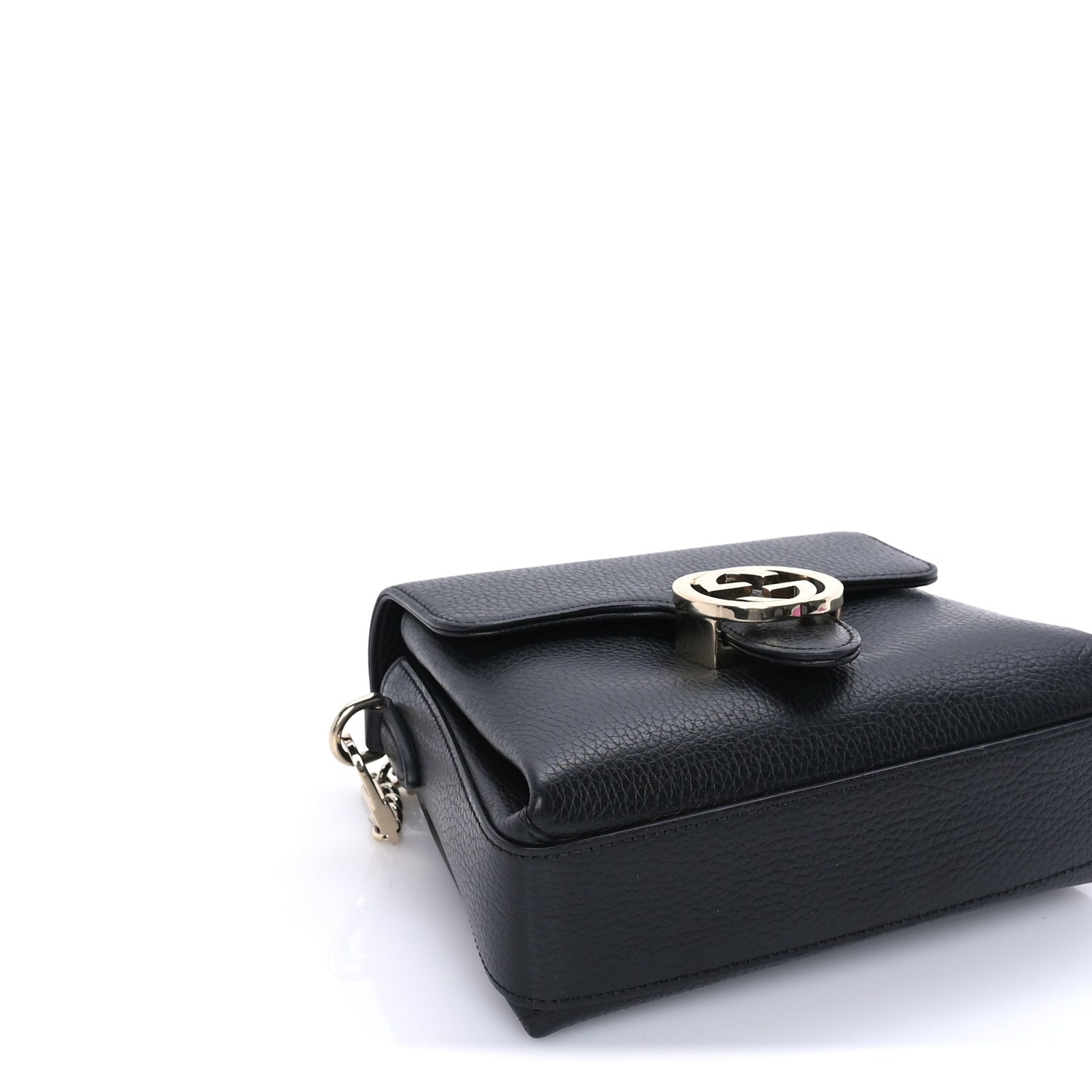 Gucci Dollar Calfskin Interlocking G Crossbody Bag Black 7 of 7