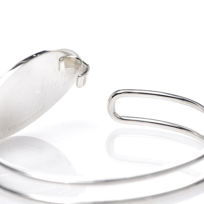 Tiffany Sterling Silver Oval ID Tag Wire Cuff Bangle Bracelet 5 of 5