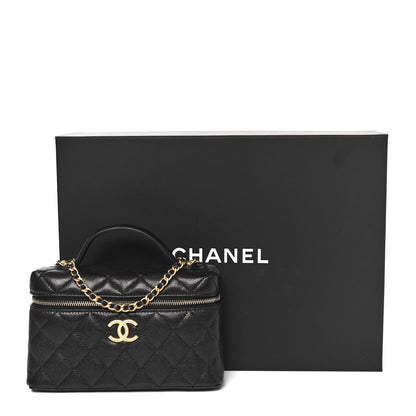 Chanel Caviar Quilted Top Handle Clutch With Chain Black 11 of 11