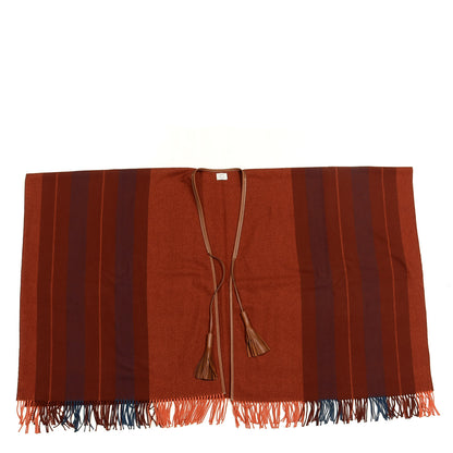 Hermes Merino Wool Cashmere Rocabar Poncho Rouge H 1 of 3