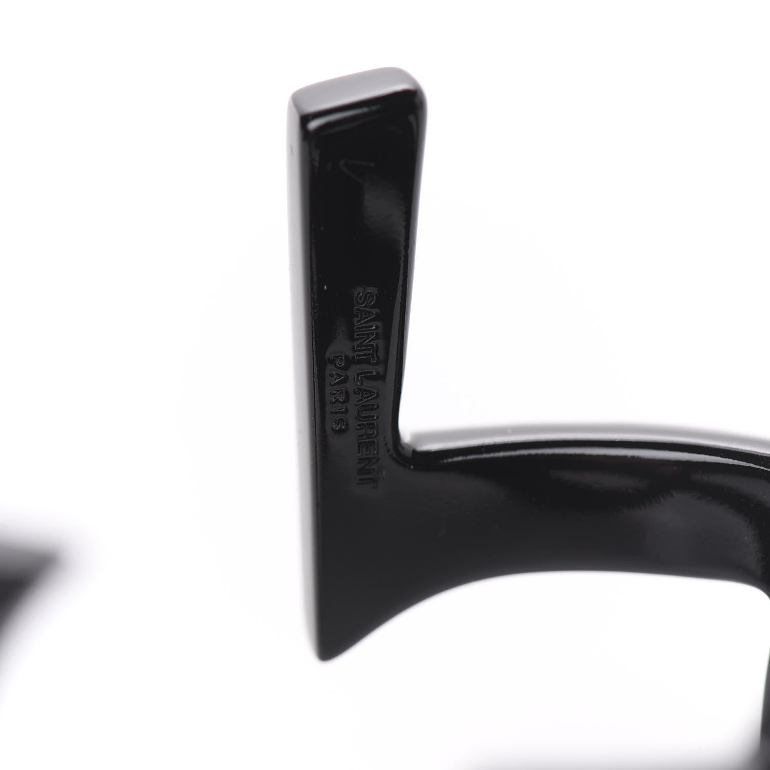 Saint Laurent Brass Monogram Medium Cuff Bracelet Black 4 of 4