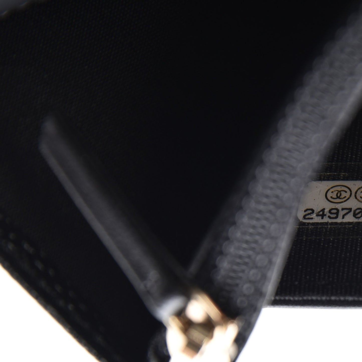 Caviar Chevron Quilted Boy Wallet On Chain WOC Black