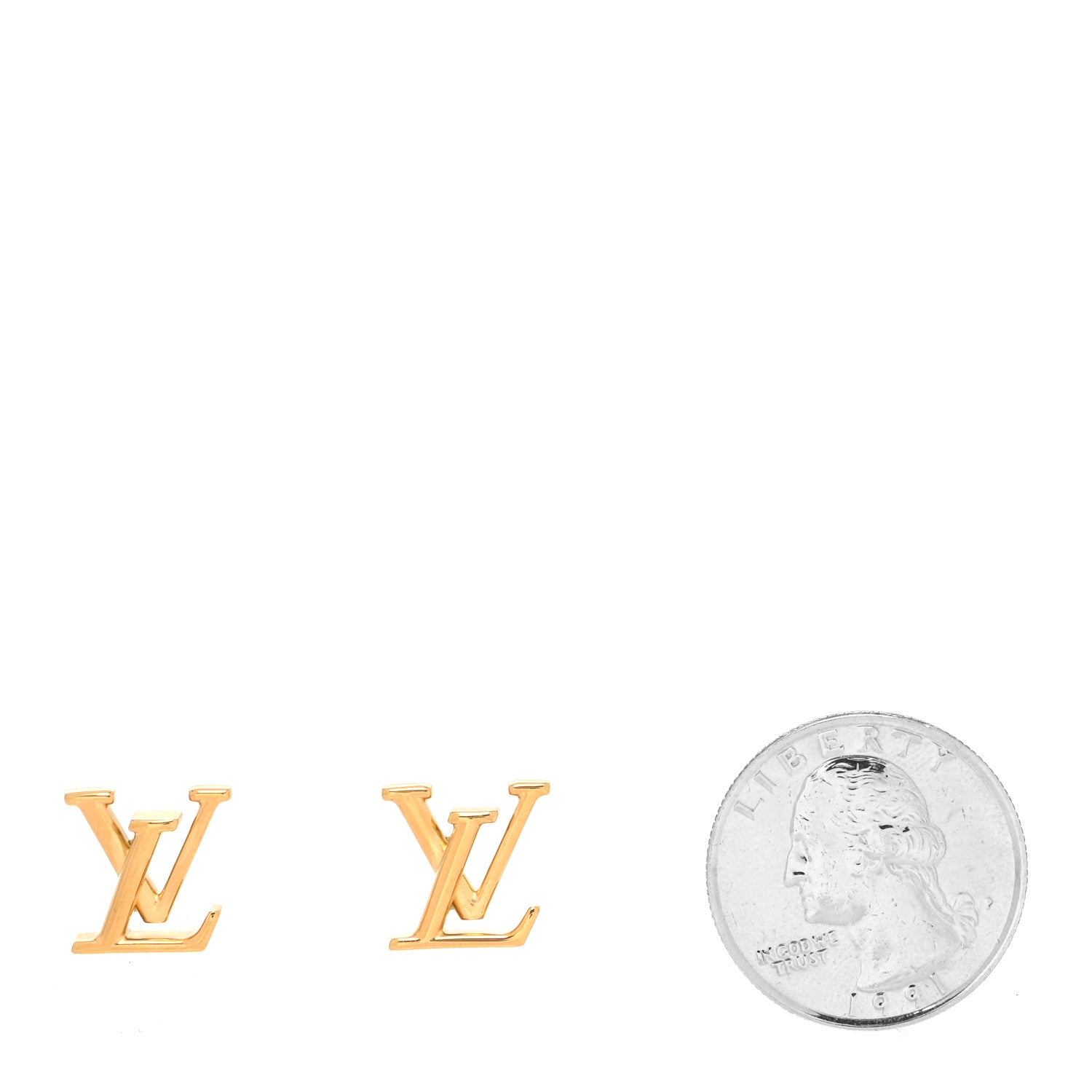 Louis Vuitton Metal LV Iconic Earrings Gold 2 of 5