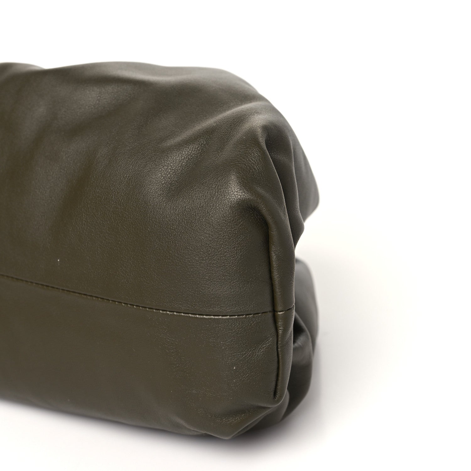 Bottega Veneta Smooth Butter Calf The Pouch Oversized Clutch Kaki Fondent 10 of 10