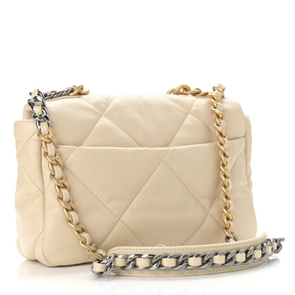 Chanel Lambskin Quilted Medium Chanel 19 Flap Light Beige 3 of 9