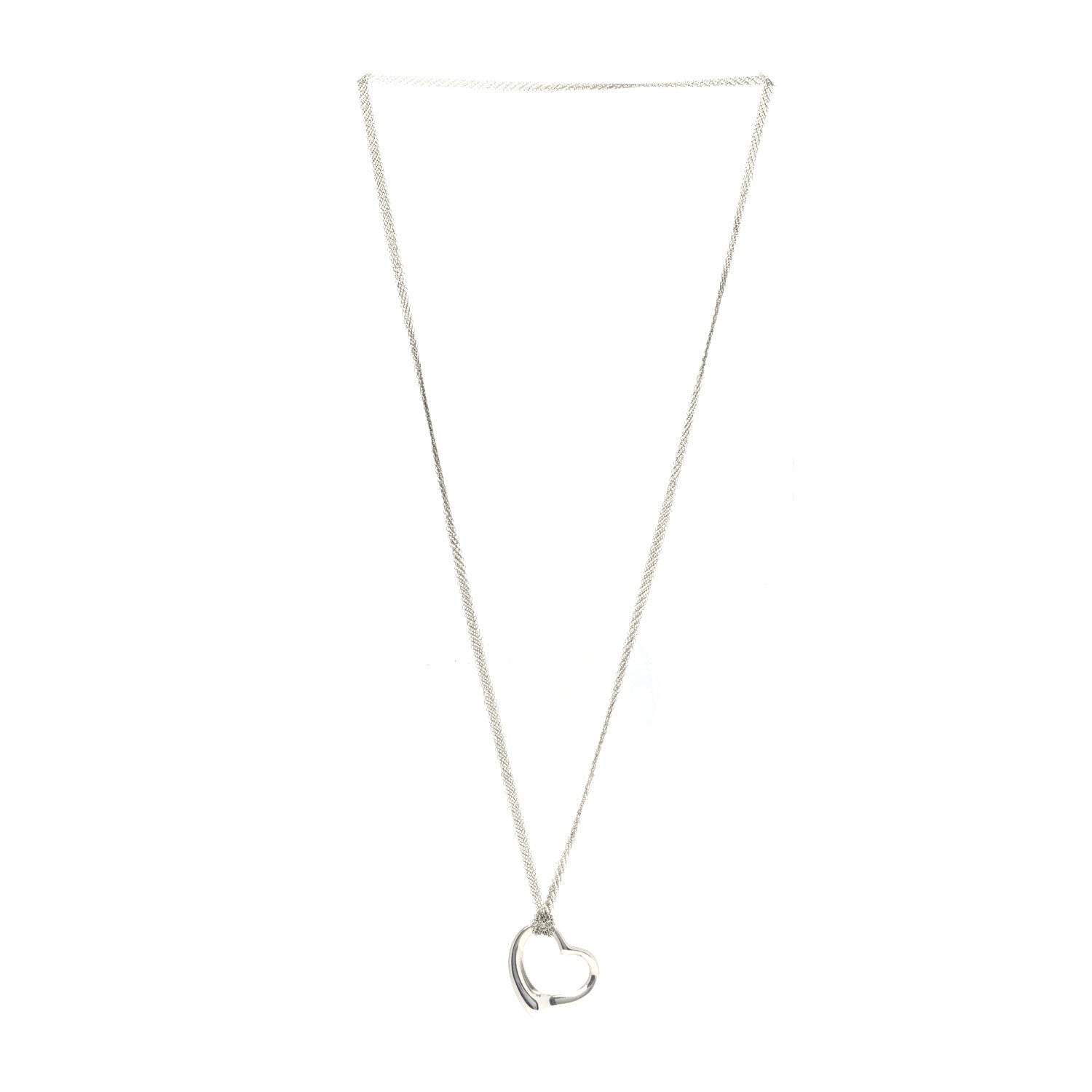 Tiffany Tiffany Sterling Silver Open Heart Mesh Necklace 2 of 3