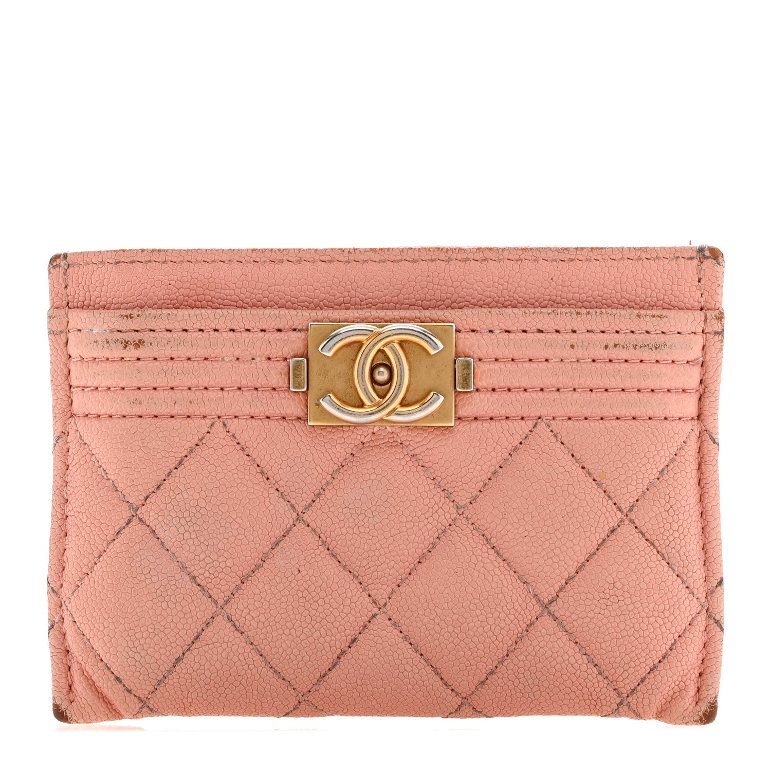 Chanel Caviar Quilted Boy Card Holder Light Pink 1 of 11