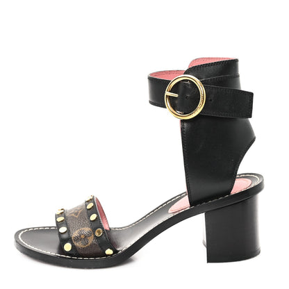 Louis Vuitton Calfskin Monogram Passenger Sandals Black 1 of 7