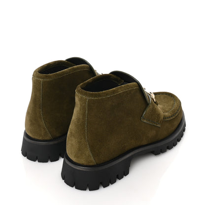 Gucci Suede Womens Horsebit Ankle Boots 38.5 Green 4 of 7