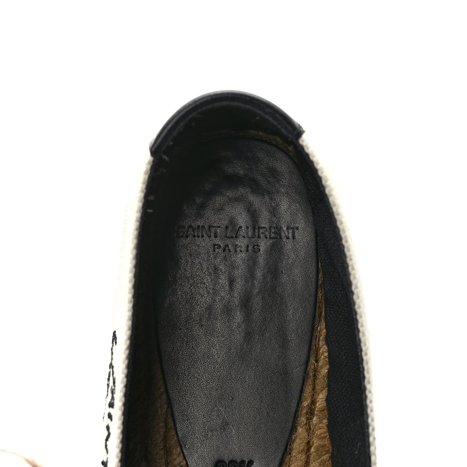 Saint Laurent Canvas Nappa Elba Light Logo Embroidered Espadrilles 38.5 Ecru 8 of 9