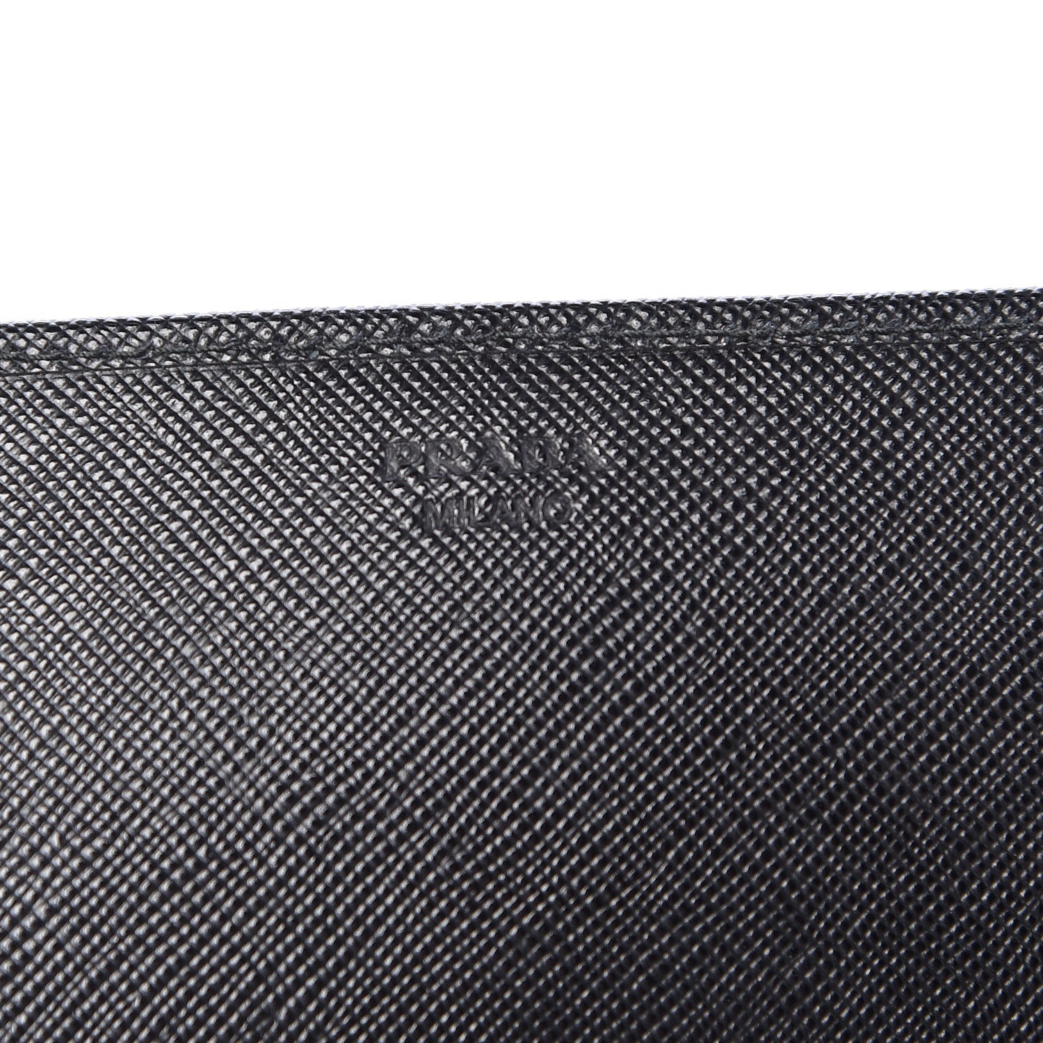 Prada Saffiano Metal Oro Chain Wallet Black 6 of 11