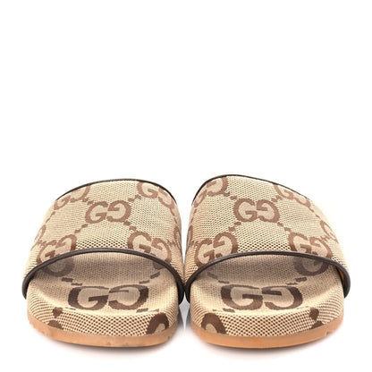 Gucci Monogram Jumbo GG Mens Slide Sandals 40 Camel Ebony 3 of 9