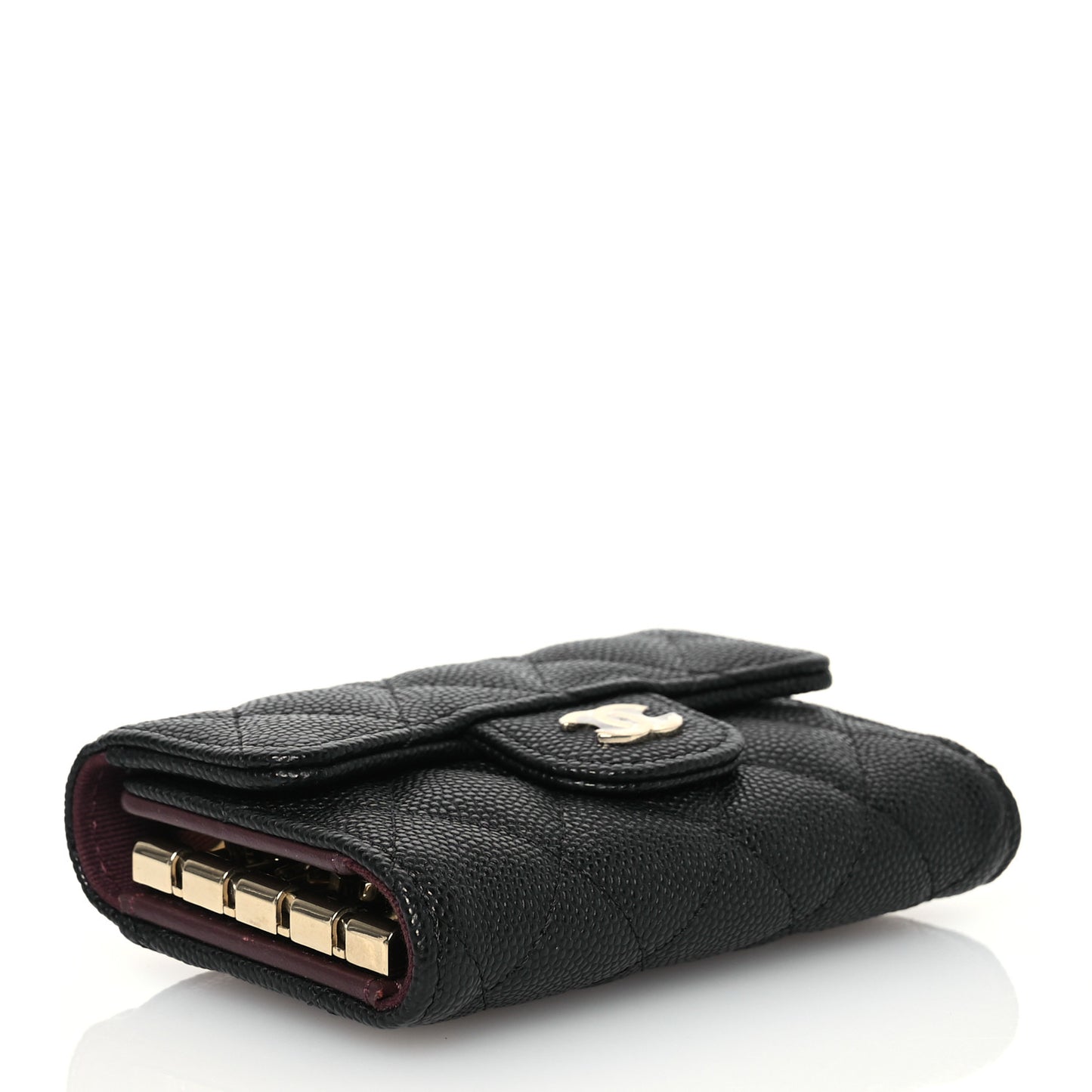 Caviar Quilted Classic 4 Key Holder Wallet Black