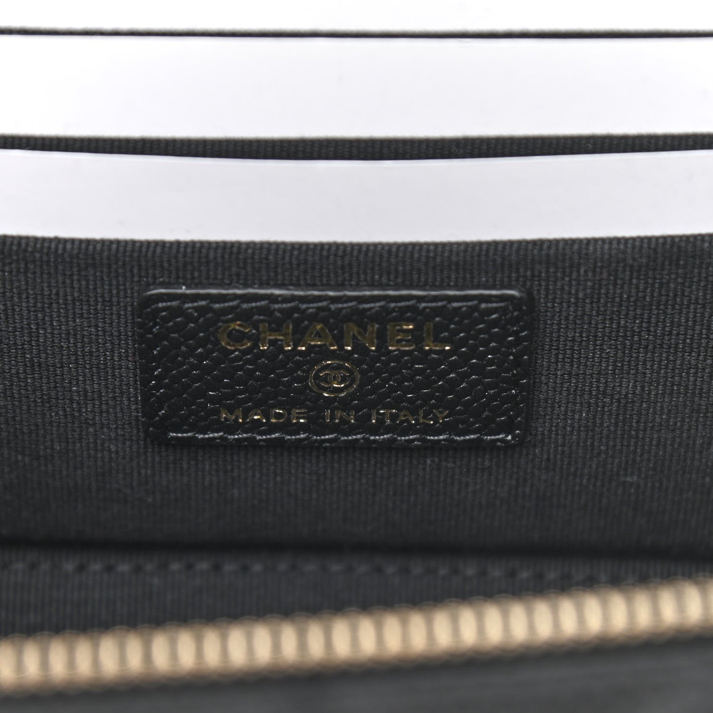 Caviar Quilted Small Tiny CC Vanity Case With Chain Black