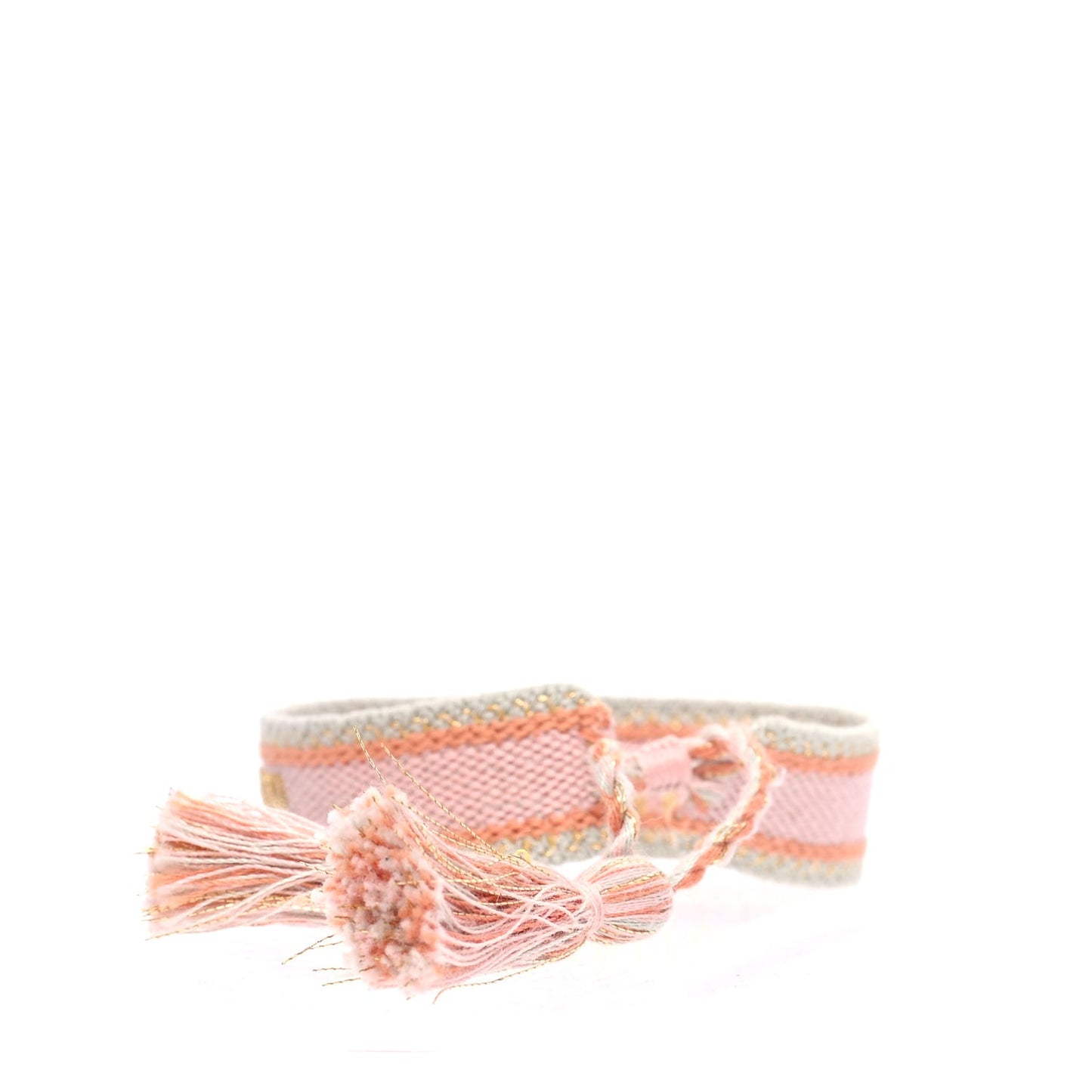Woven Cotton J'Adior Friendship Bracelet Set Gold Pink