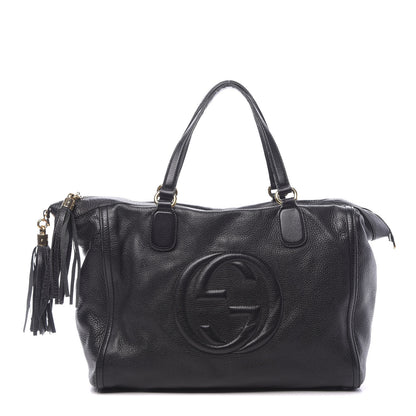 Gucci Pebbled Calfskin Large Soho Top Handle Bag Black 1 of 12