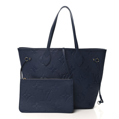 Louis Vuitton Empreinte Monogram Giant Neverfull MM Navy 3 of 10