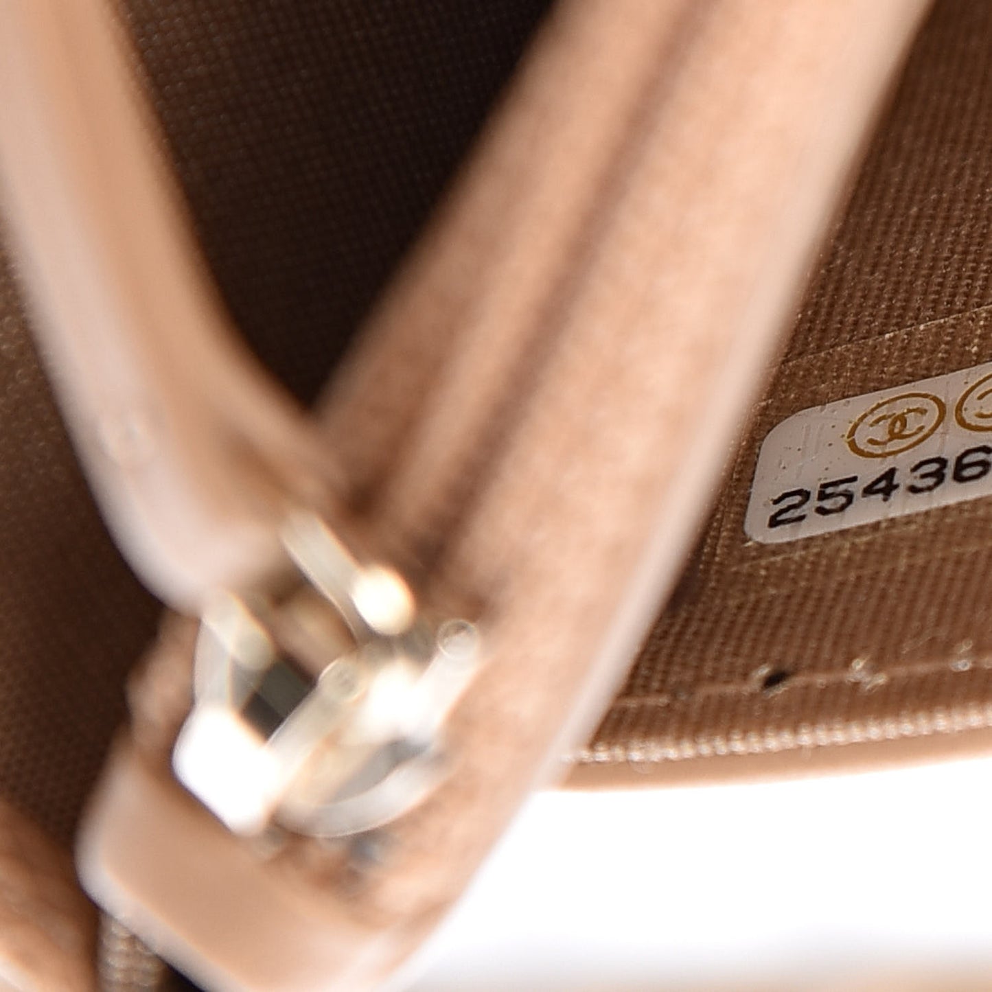 Caviar Quilted Boy Wallet On Chain WOC Beige