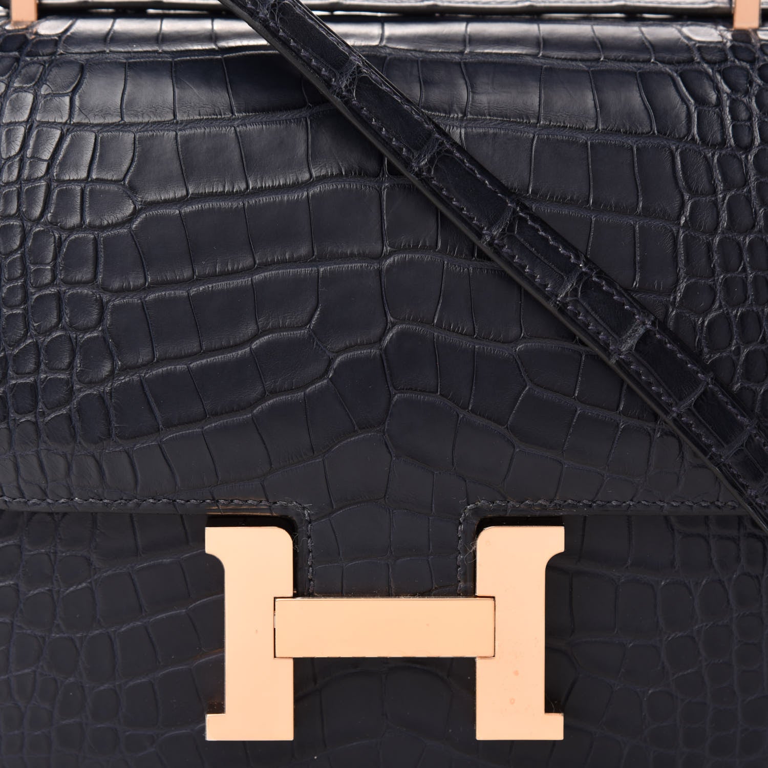 Hermes Matte Alligator Constance 18 Bleu Indigo 20 of 21