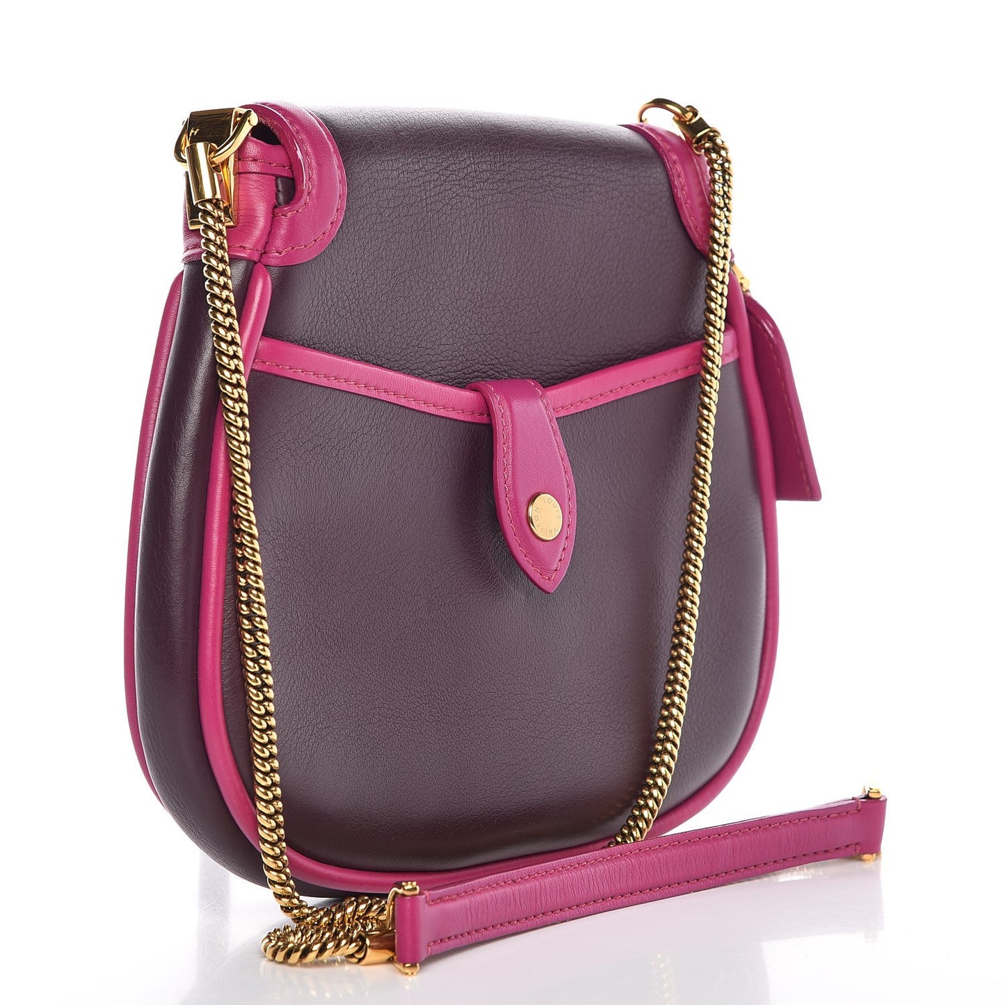 Cuir Art Deco Trapeze Prune Cyclamen