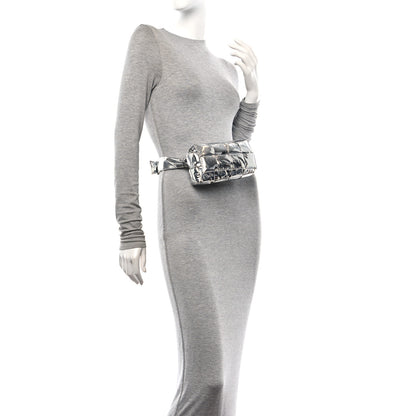 Bottega Veneta Metallic Lambskin Maxi Intrecciato Padded The Belt Cassette Bag Silver 2 of 10