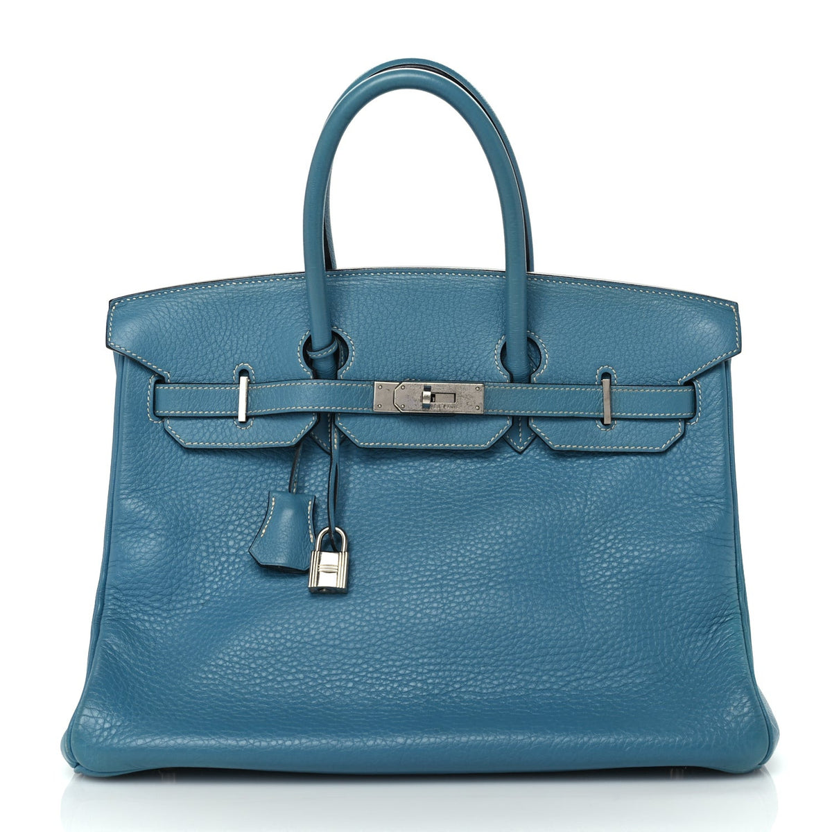 Hermes Taurillon Clemence Birkin 35 Blue Jean 1 of 9