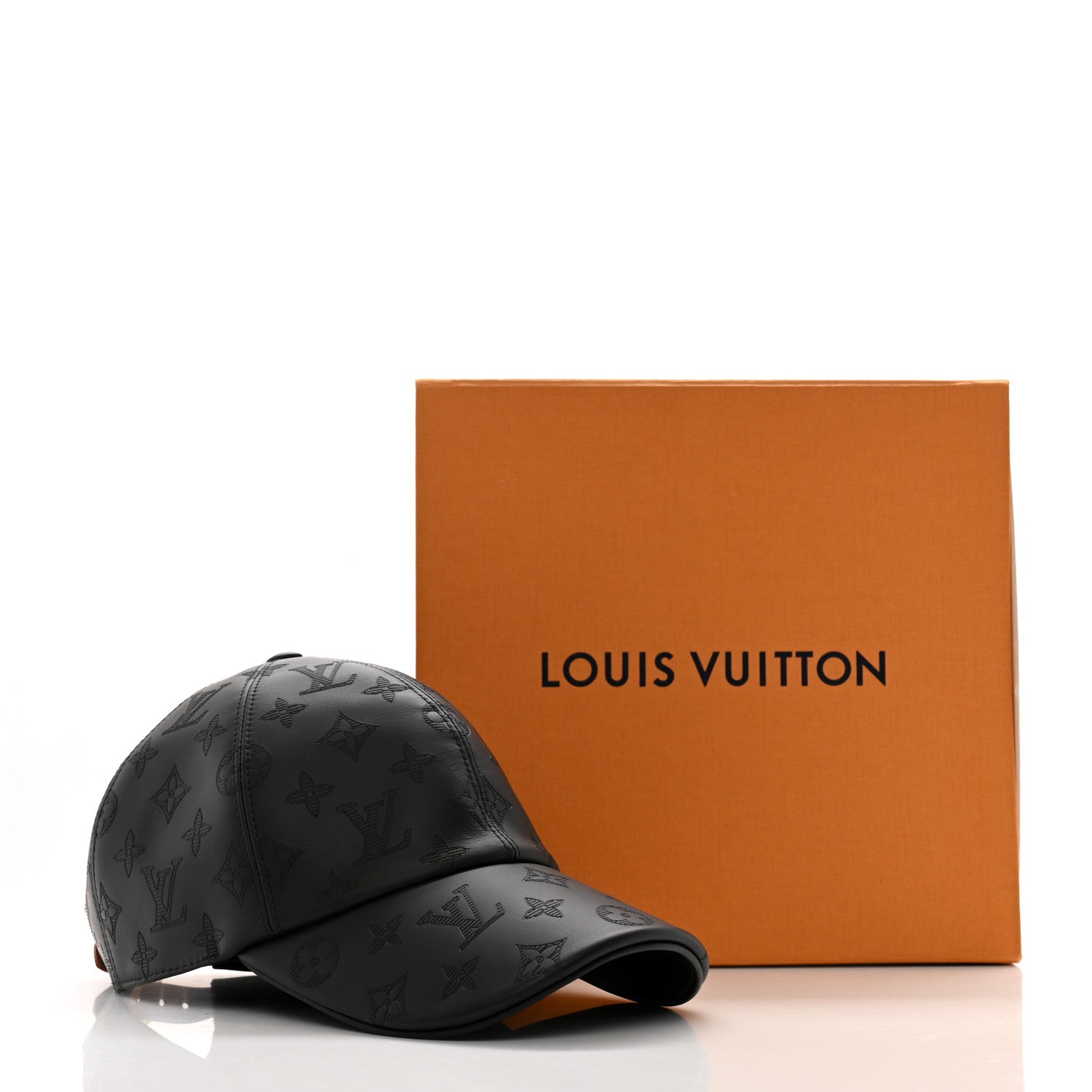 Louis Vuitton Calfskin Monogram Shadow Baseball Cap 58 Black 10 of 10