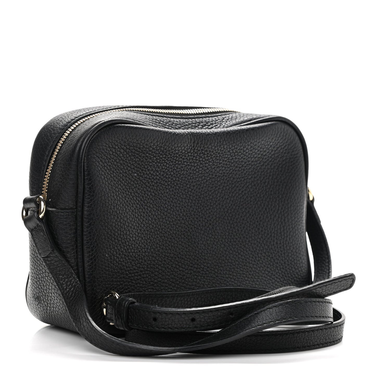 Pebbled Calfskin Small Soho Disco Bag Black