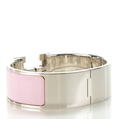 Hermes Enamel Wide Clic Clac H Bracelet PM Rose Poudre 3 of 6
