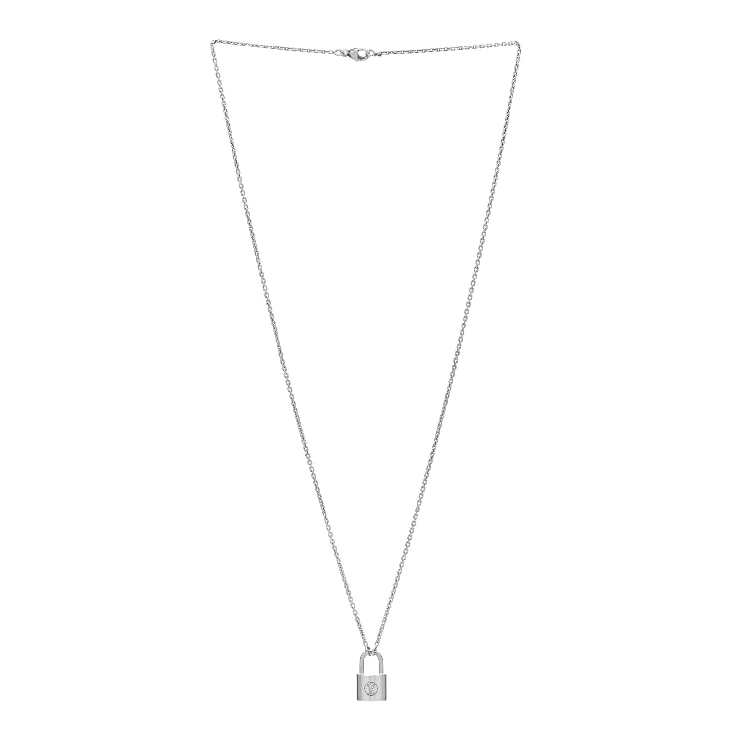 Louis Vuitton Sterling Silver Lockit Necklace 3 of 6