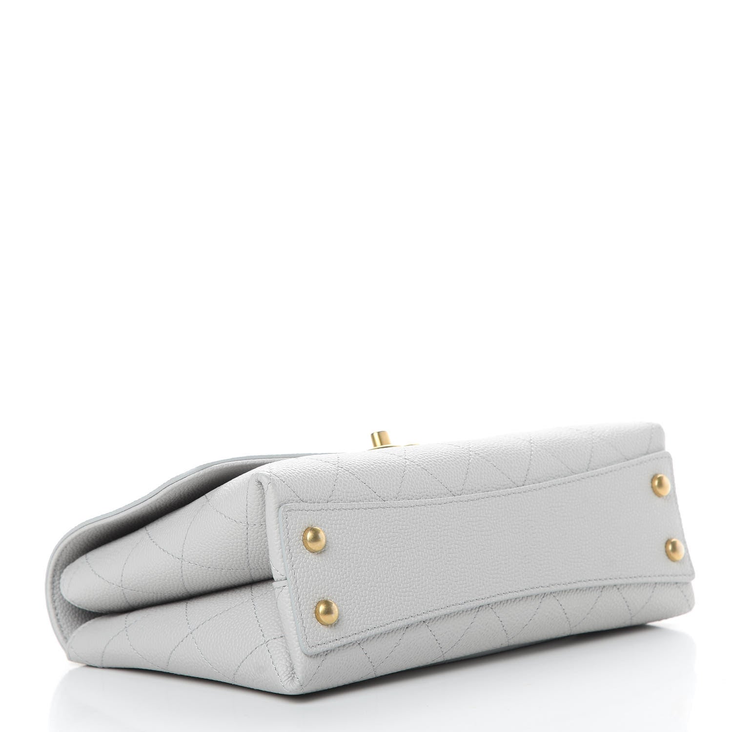 Chanel Grained Calfskin Small Stitched Flap Grey 4 of 10
