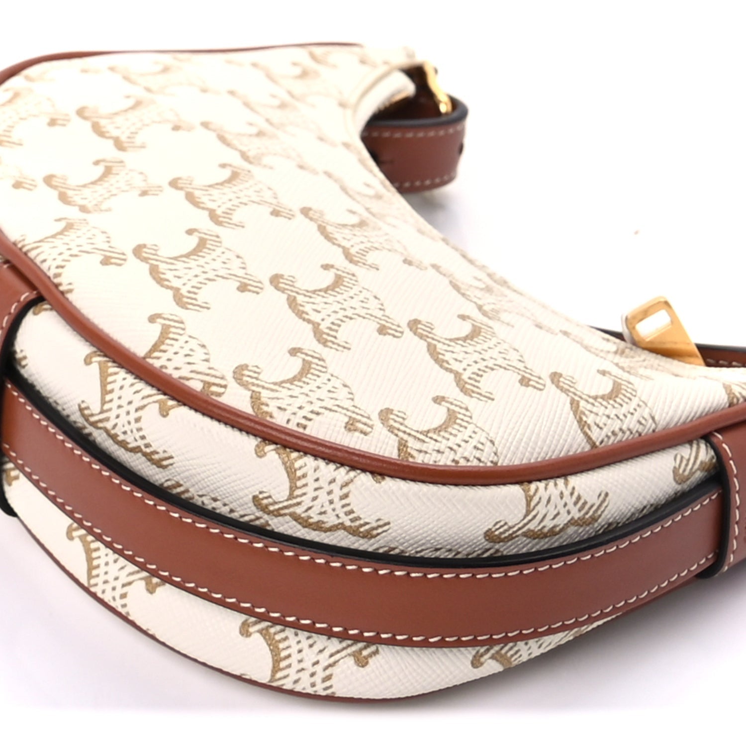 Celine Canvas Calfskin Mini Ava Triomphe Shoulder Bag White 8 of 8