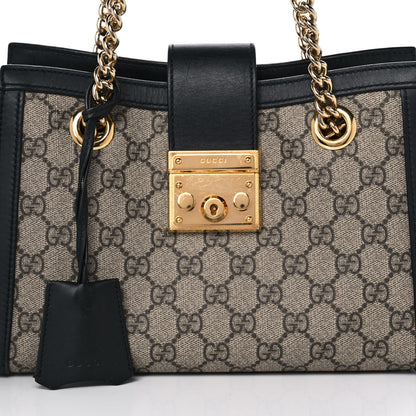 Gucci GG Supreme Monogram Small Padlock Tote Black 9 of 12