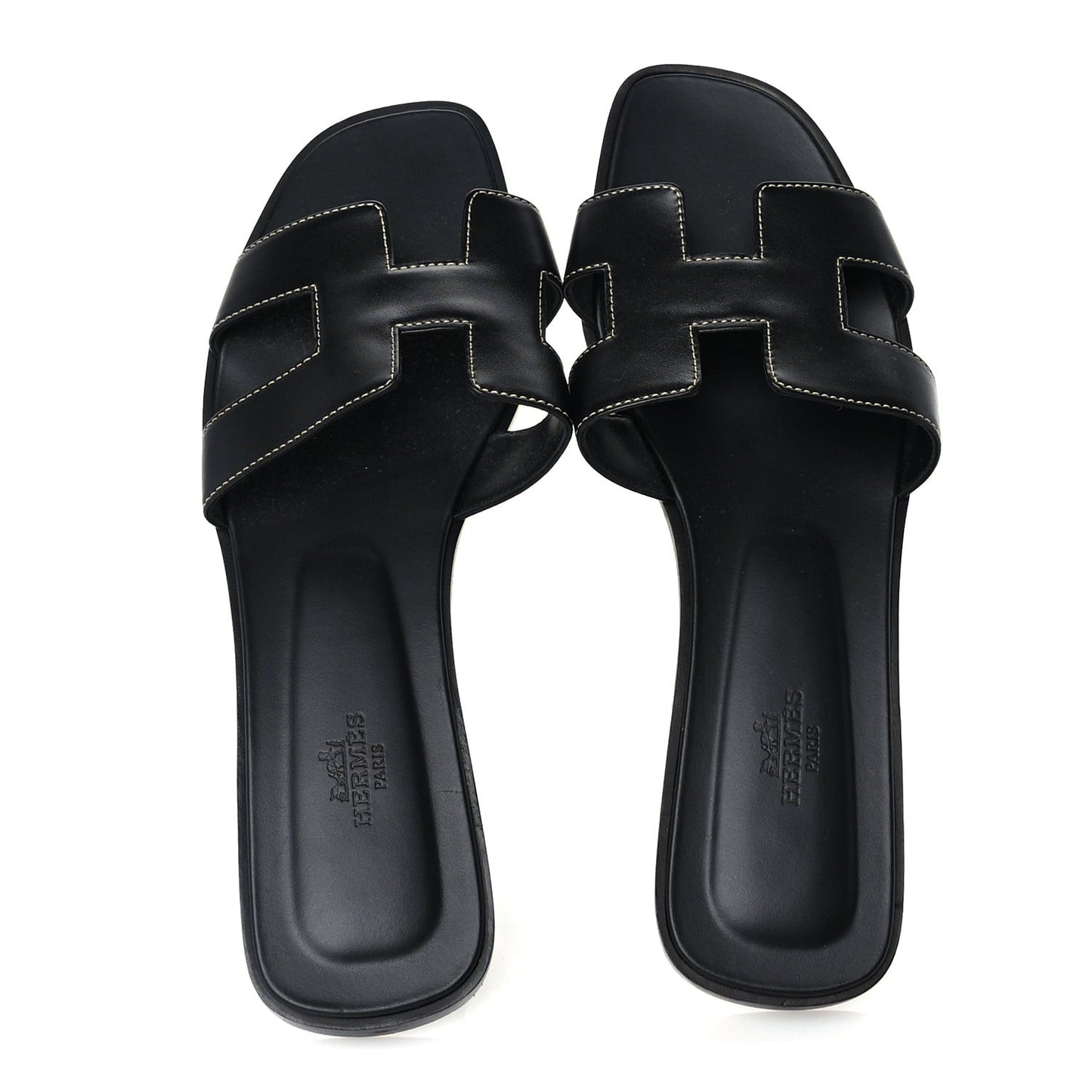 Box Calfskin Oran Sandals 41 Black