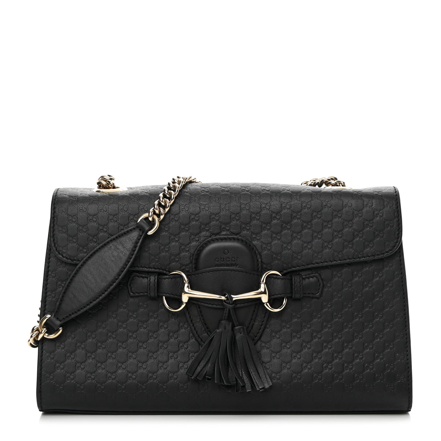 Gucci Microguccissima Medium Emily Chain Shoulder Bag Black 1 of 14