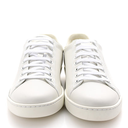 Gucci Calfskin InterLocking G Perforated Womens Ace Sneakers 38.5 White Grey Sky 3 of 7
